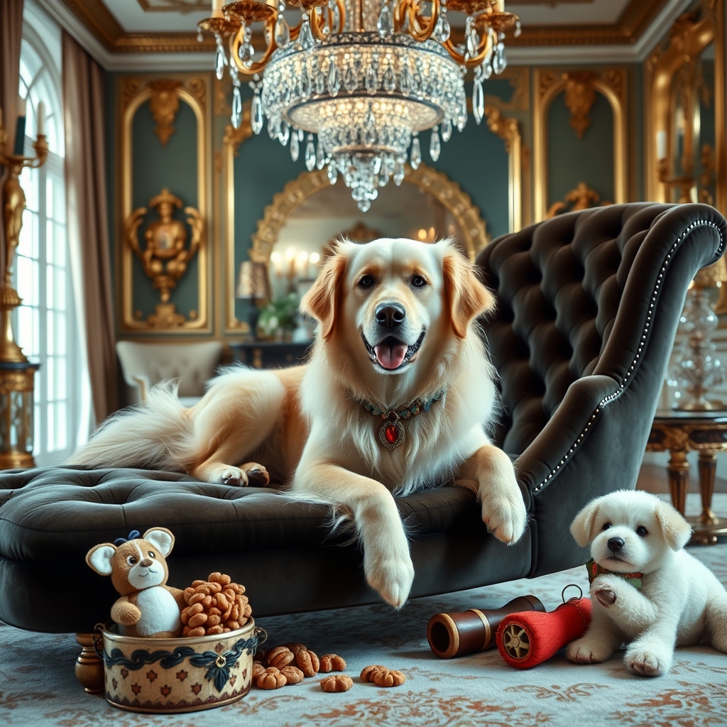 برایم یک عکس بساز که در مورد یک سگ پولدار باشه14