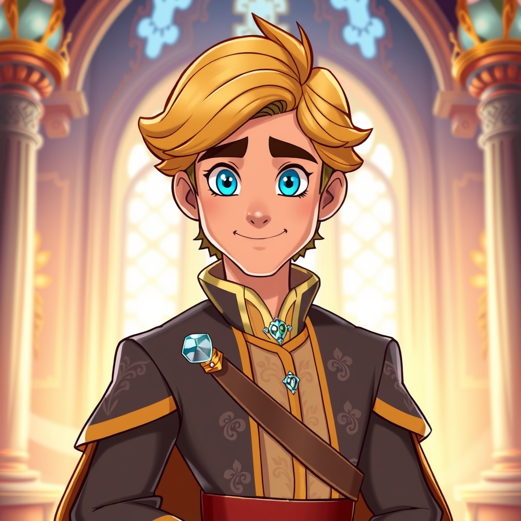 یک پرنس پسر زیبا و جذاب بور چشم های آبی و موهای طلایی بسیار مغرور  و جذاب طوری که همه ی دختر های دنیا عاشقش بشن  به سبک پرنسس های دیزنی اما یک سنگ دلی در چشمانش دارد و مدل موهایش بسیار جذاب است و یک غرور و متکبر خاصی دارد 4