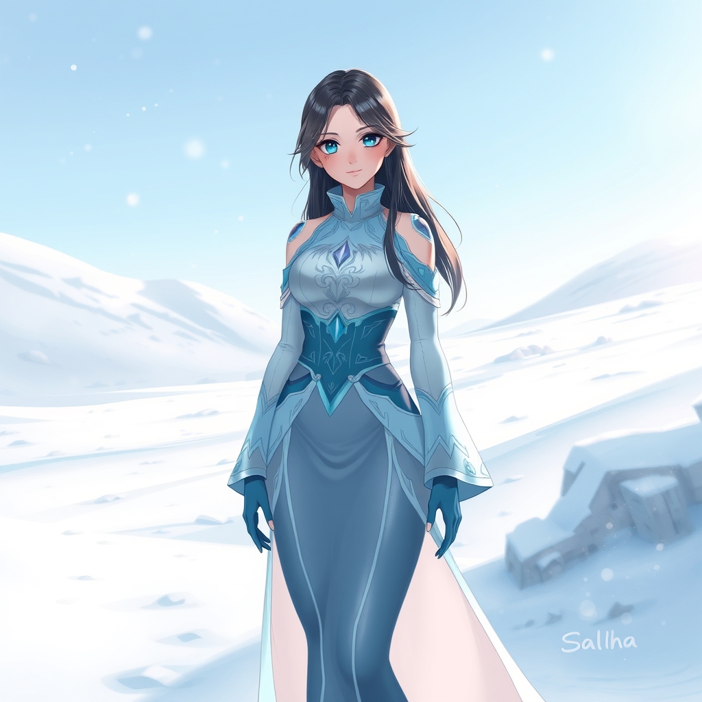 عکس السا با لباسی زیبا و یخی3