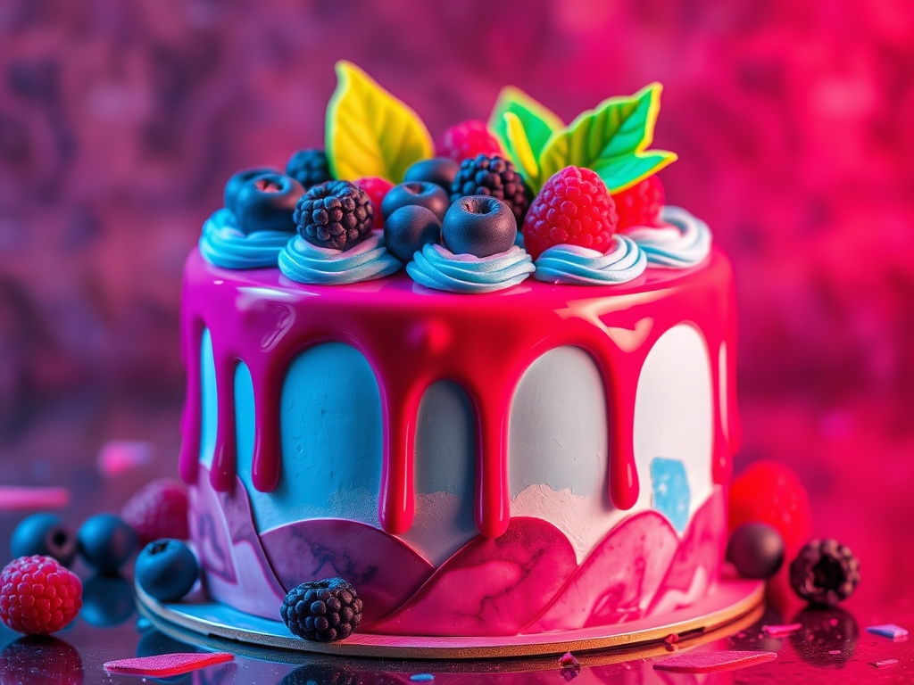 کیک تمشک و بلوبری 0