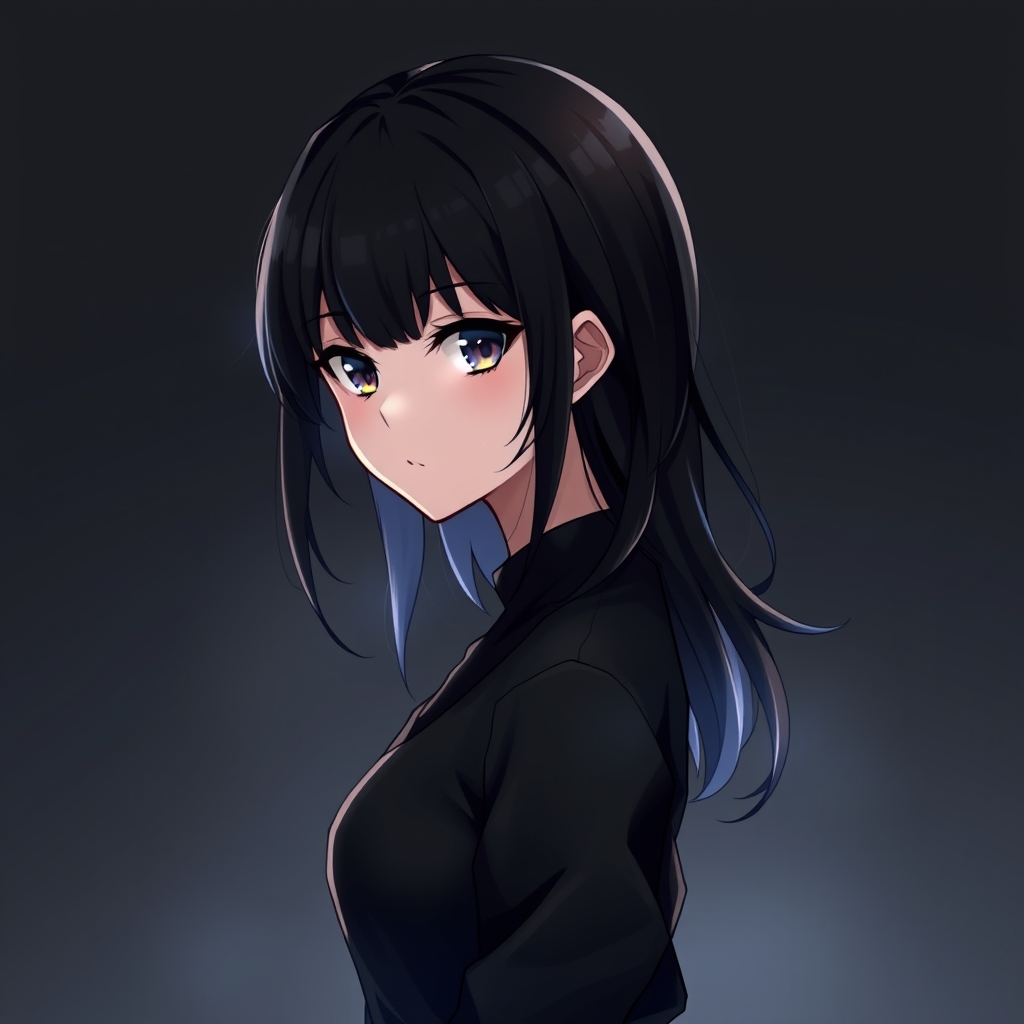 یک دختر که به معنای واقعی زیبا است و با موهای مشکی و لباس های  مشکی وهمه چیزش مشکیه14