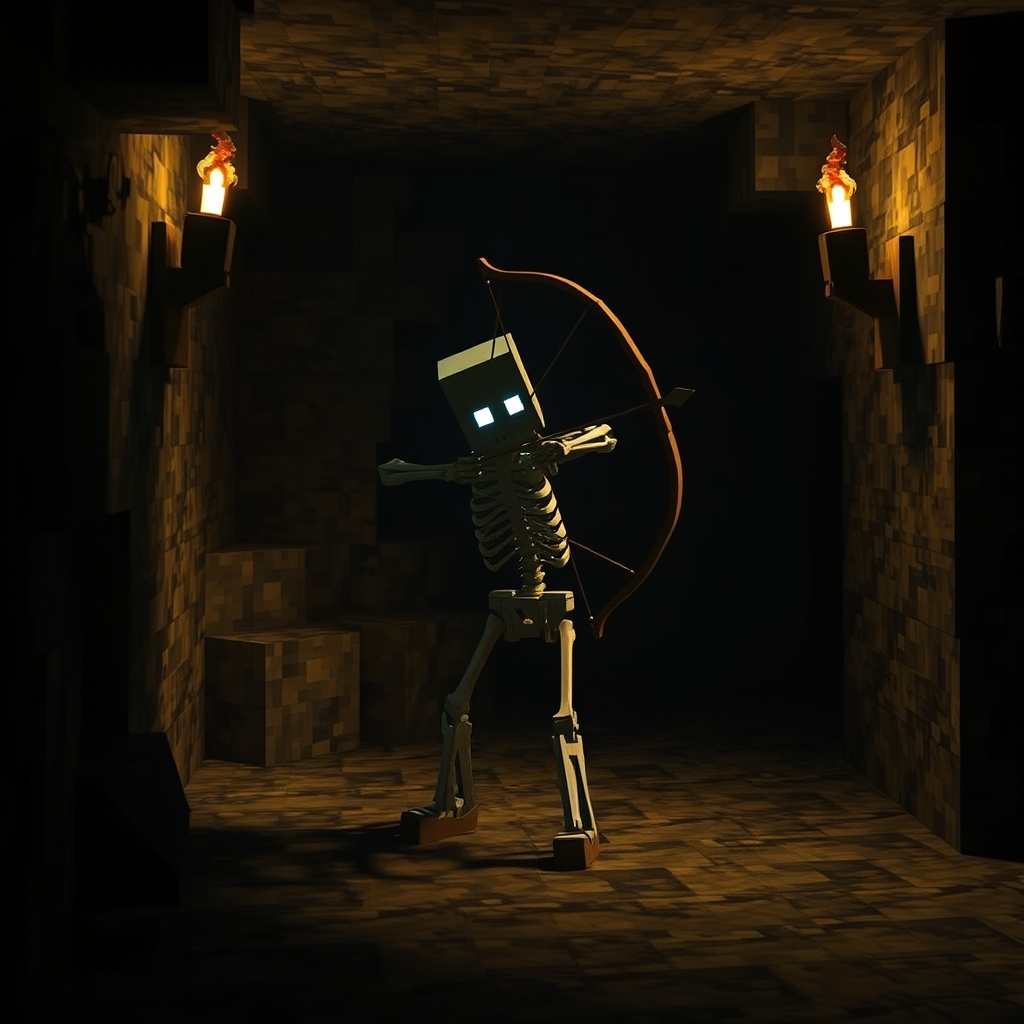 تو غار ماینکرافت وقتی اسکلتون بهت تیر میزنه20