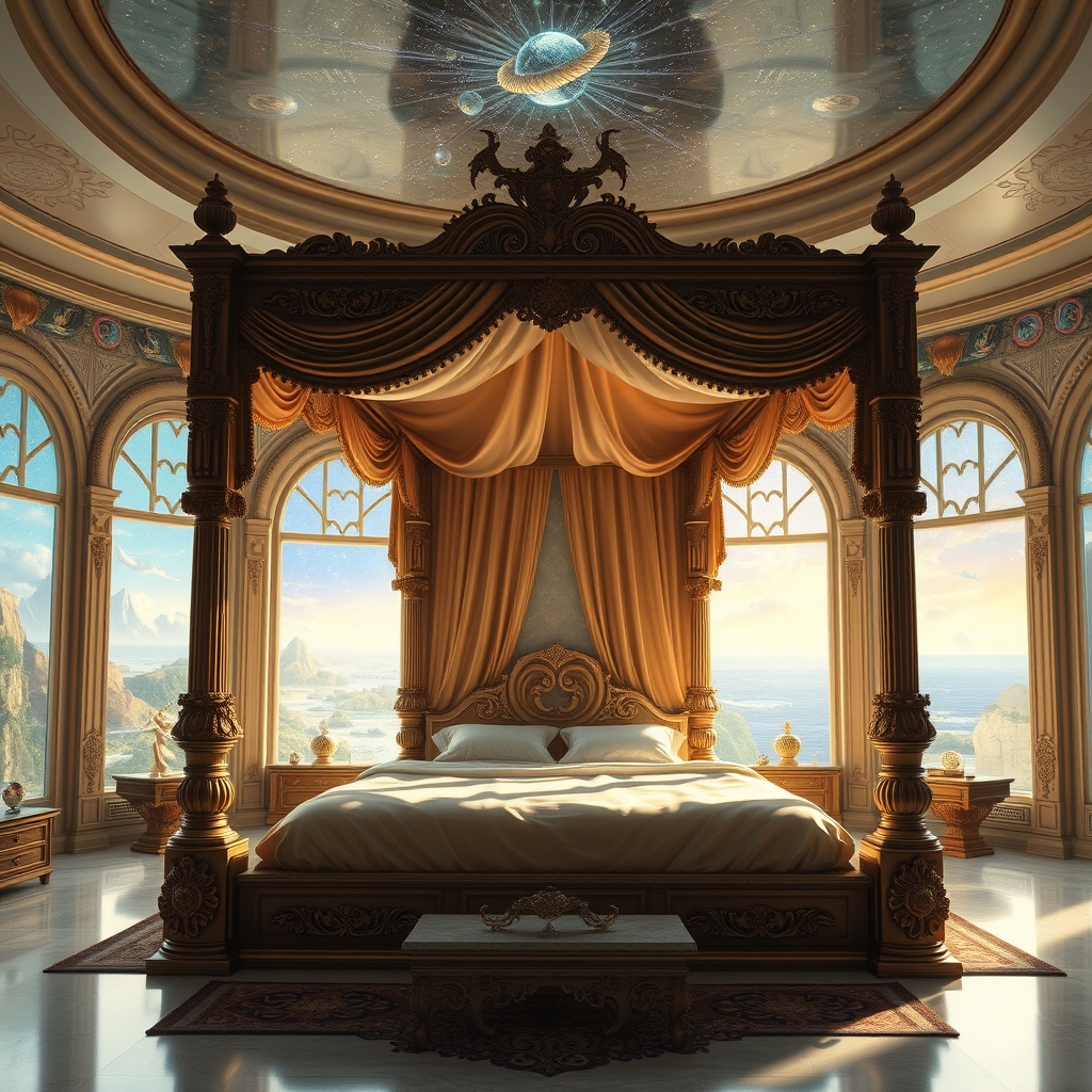 یک اتاق بزرگ و مدرن با یک تخت خواب بزرگ4