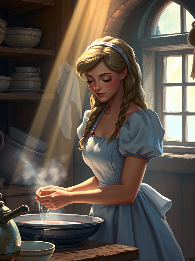 سیندرلا در حال ظرف شستن 19