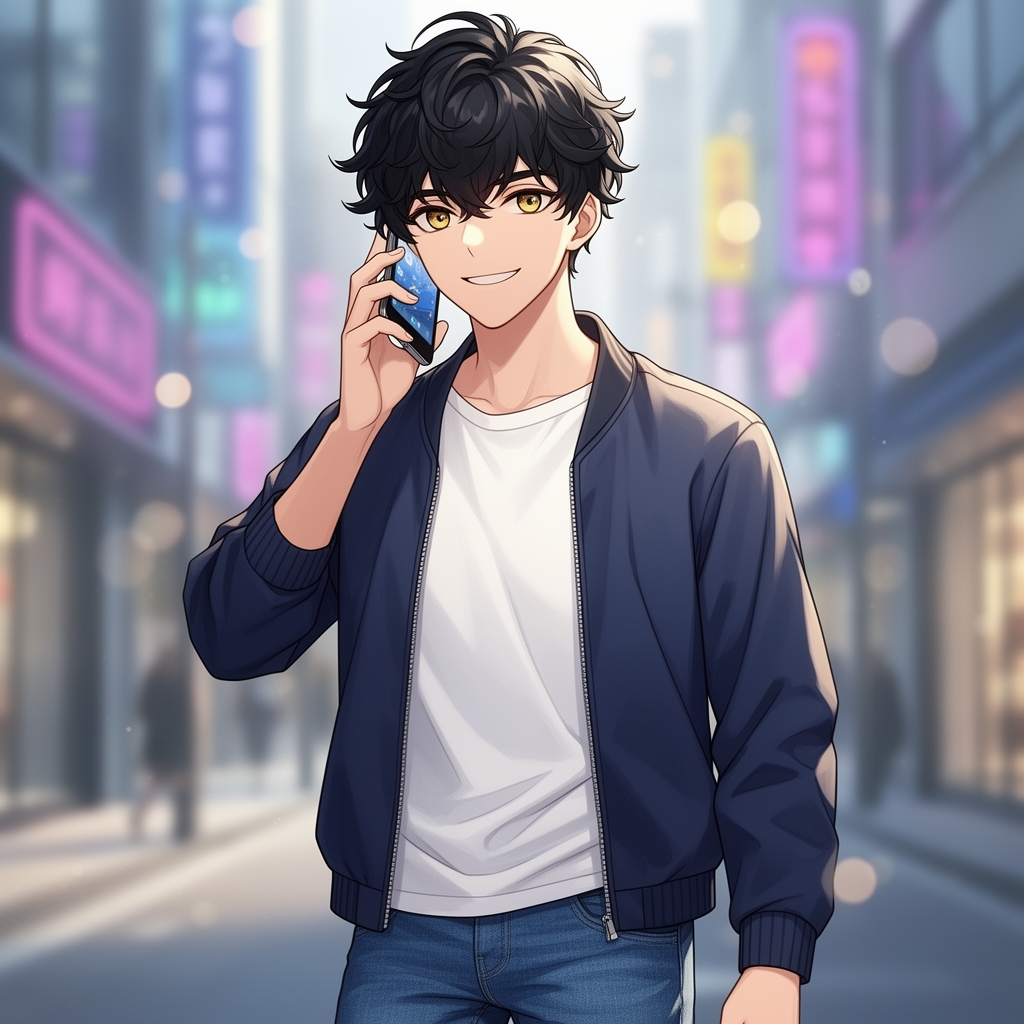 یک پسر زیبا در حال حرف زدن با گوشی 3