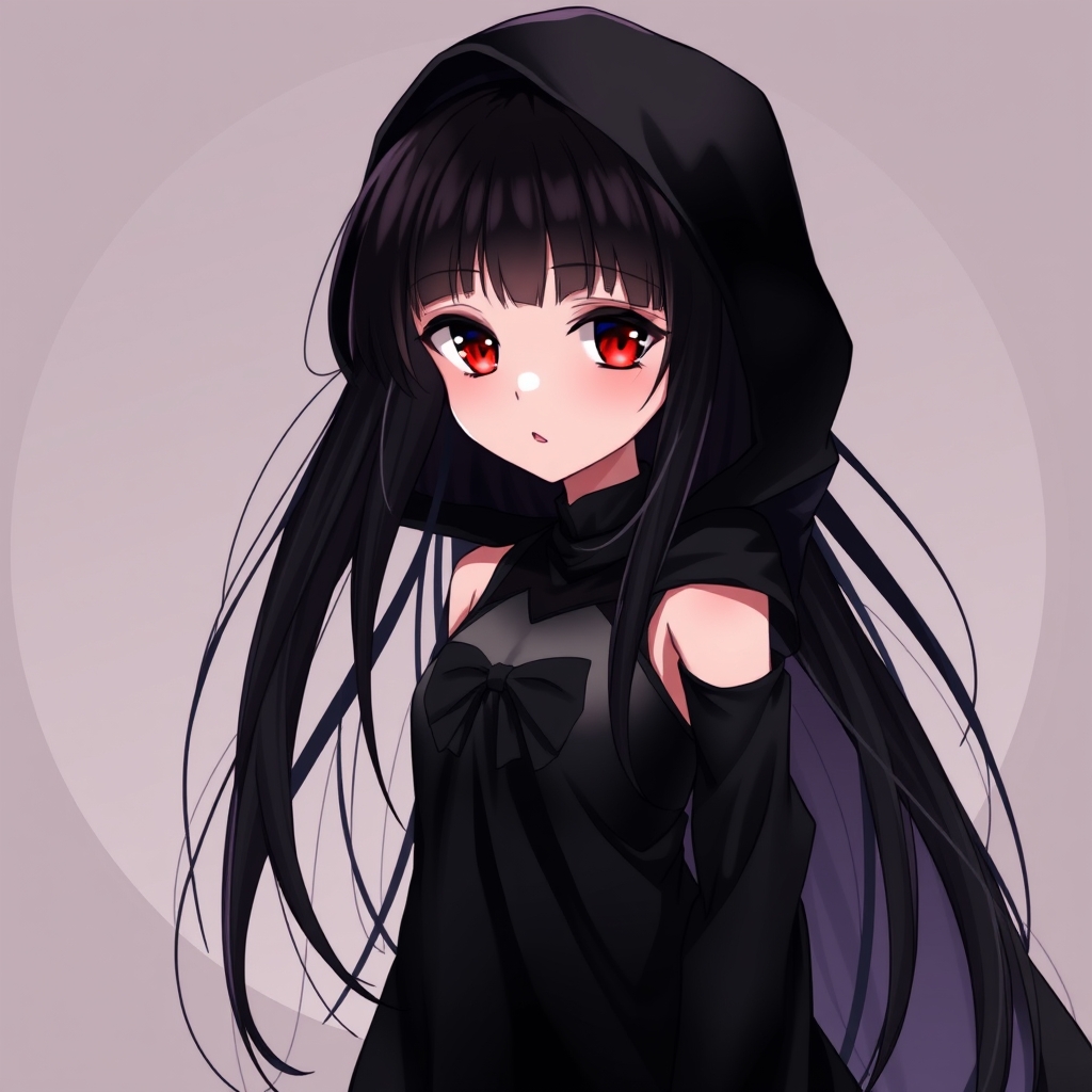 یک دختر خون اشام است که یک لباس بلند سیاه پوشیده است و روی لباس ان شنل سیاه پوشیده است و مو های خیلی خیلی بلند و رنگ مو های آن سیاه پر کلاغی است با چشم های قرمز 4