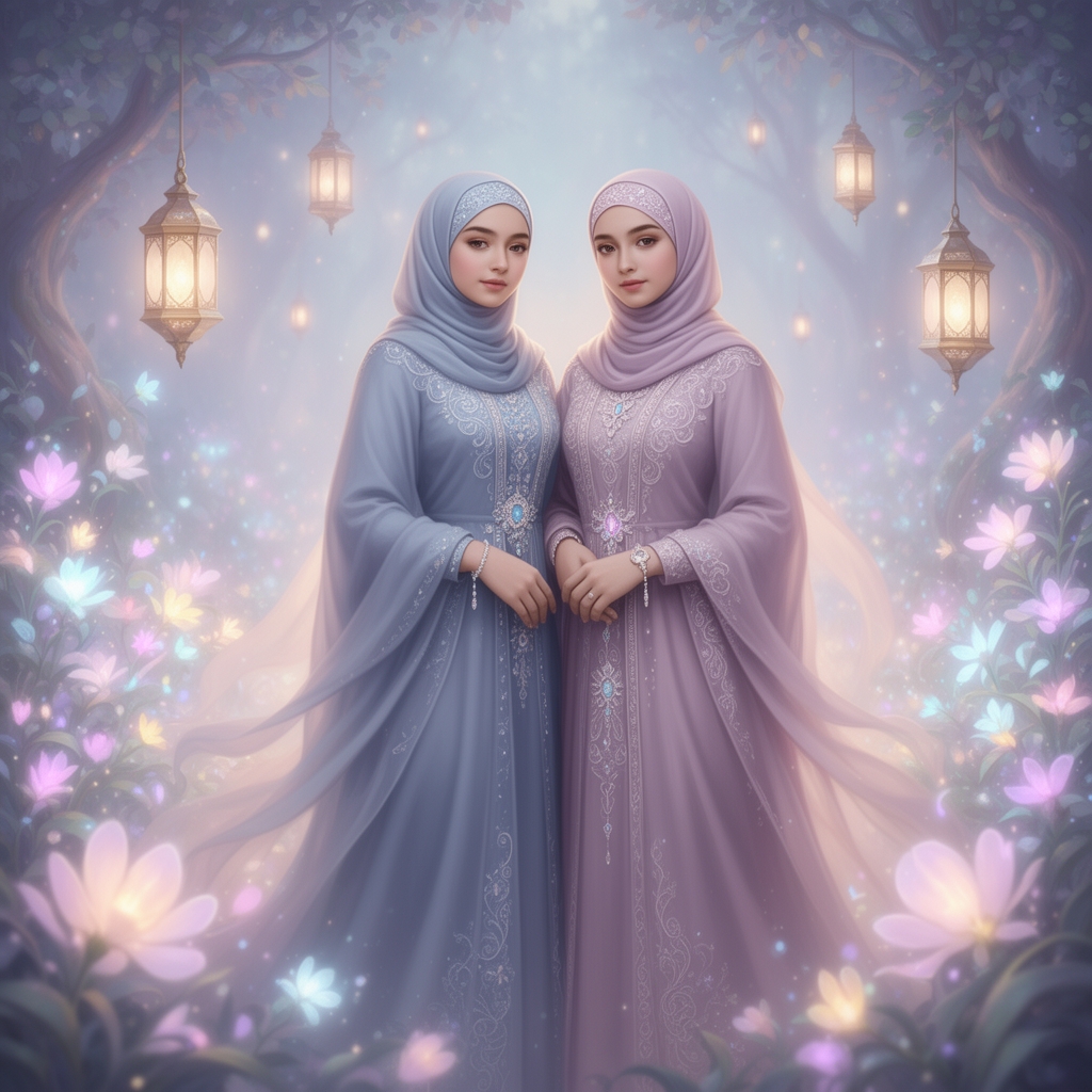 دو دختر با حجاب چادری که دوست صمیمی هستند2