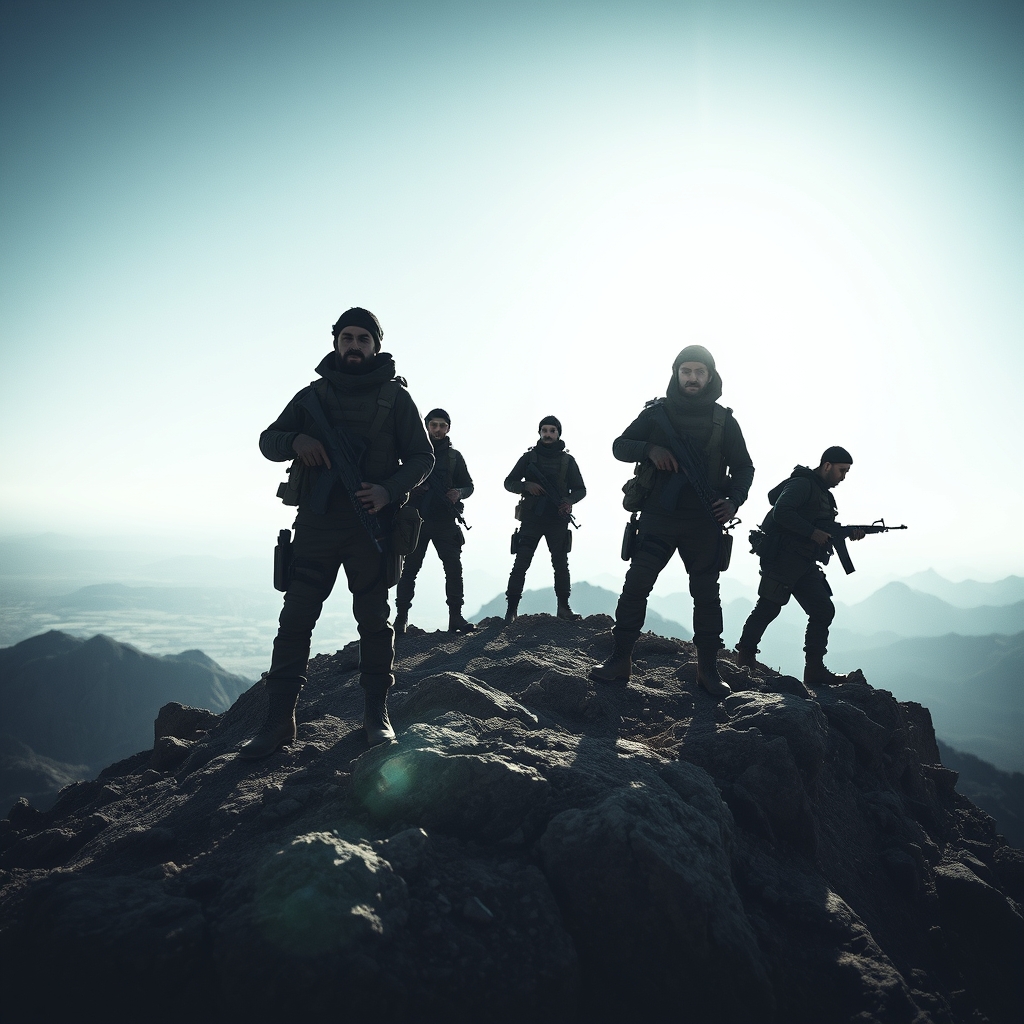 عکس ضد نور از بسیجیان بالای کوه 0