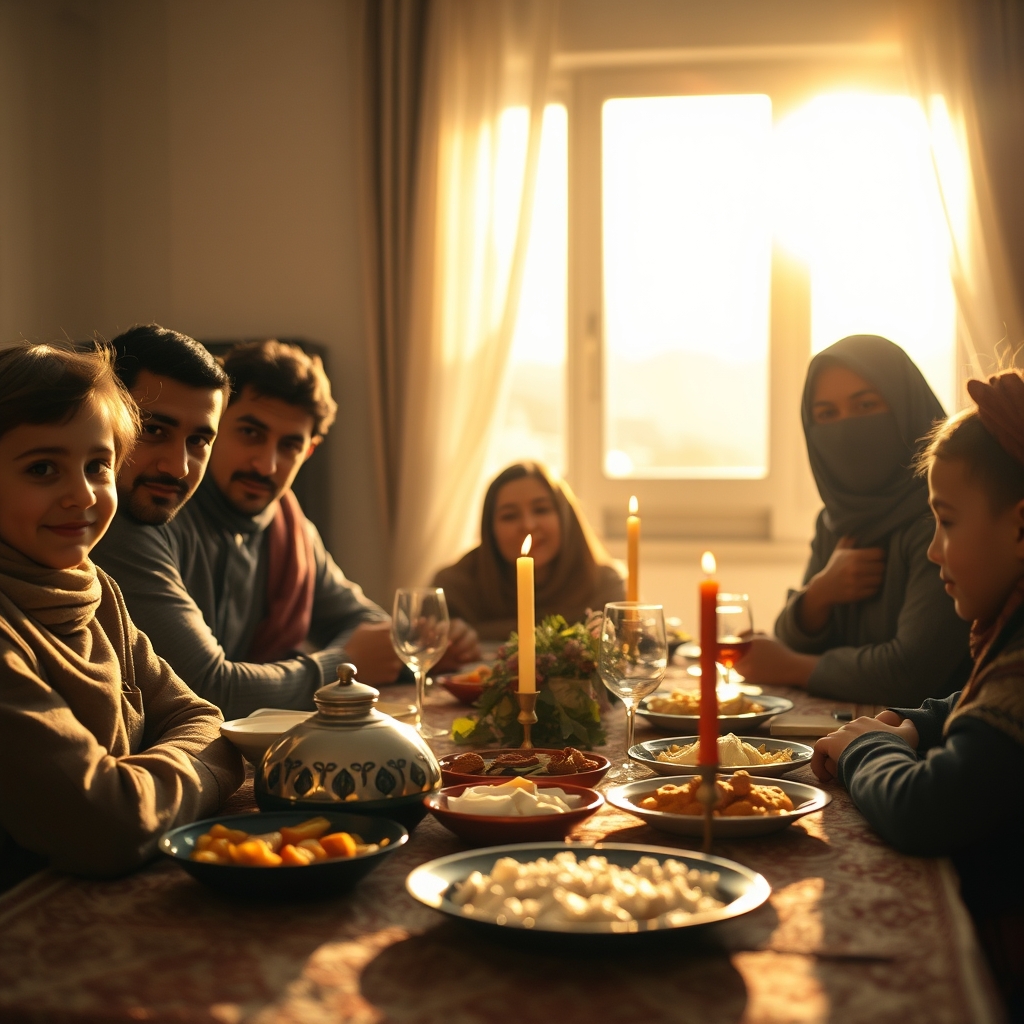 خانواده‌ای سرسفره افطار 8