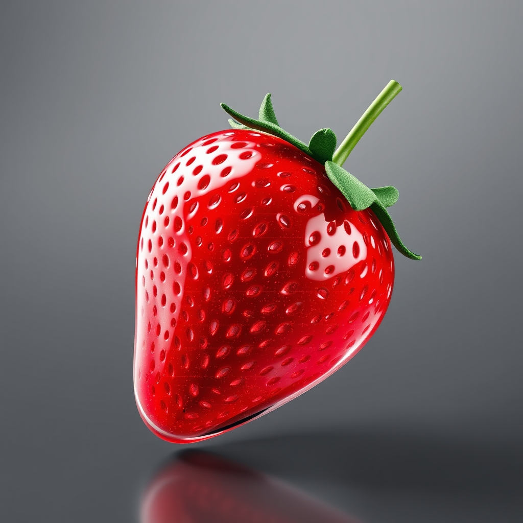 عکس توت فرنگی شیشه ای به سبک سه بعدی5