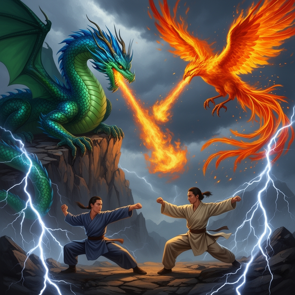 دو اژدهاو دو ققنوس آتشین و دو کنگفو کار رعدآسا 17