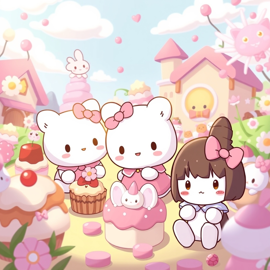 اعضای گروه سانریو در سرزمین شیرینی 🍦🍧🍨🧁🍭🍡 10