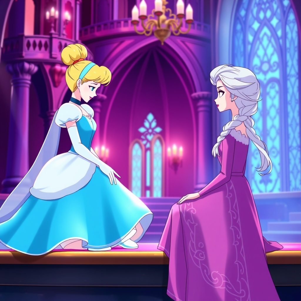 سیندرلا توی قصر خیلی رویایی داره با السا ملاقات میکنه23