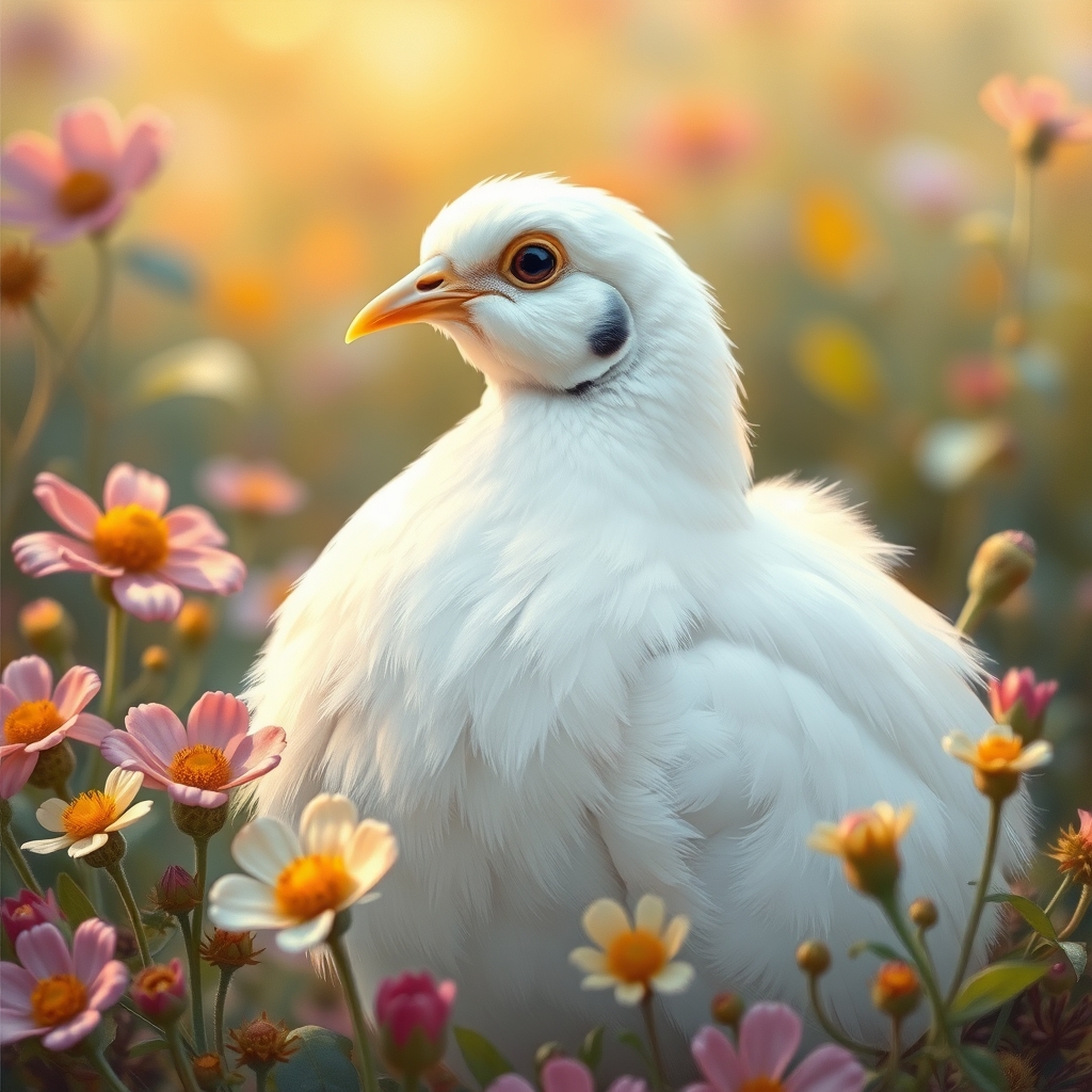 یک بلدرچین سفید و بسیار زیبا
 به سبک پست آمپرسیونیم 4