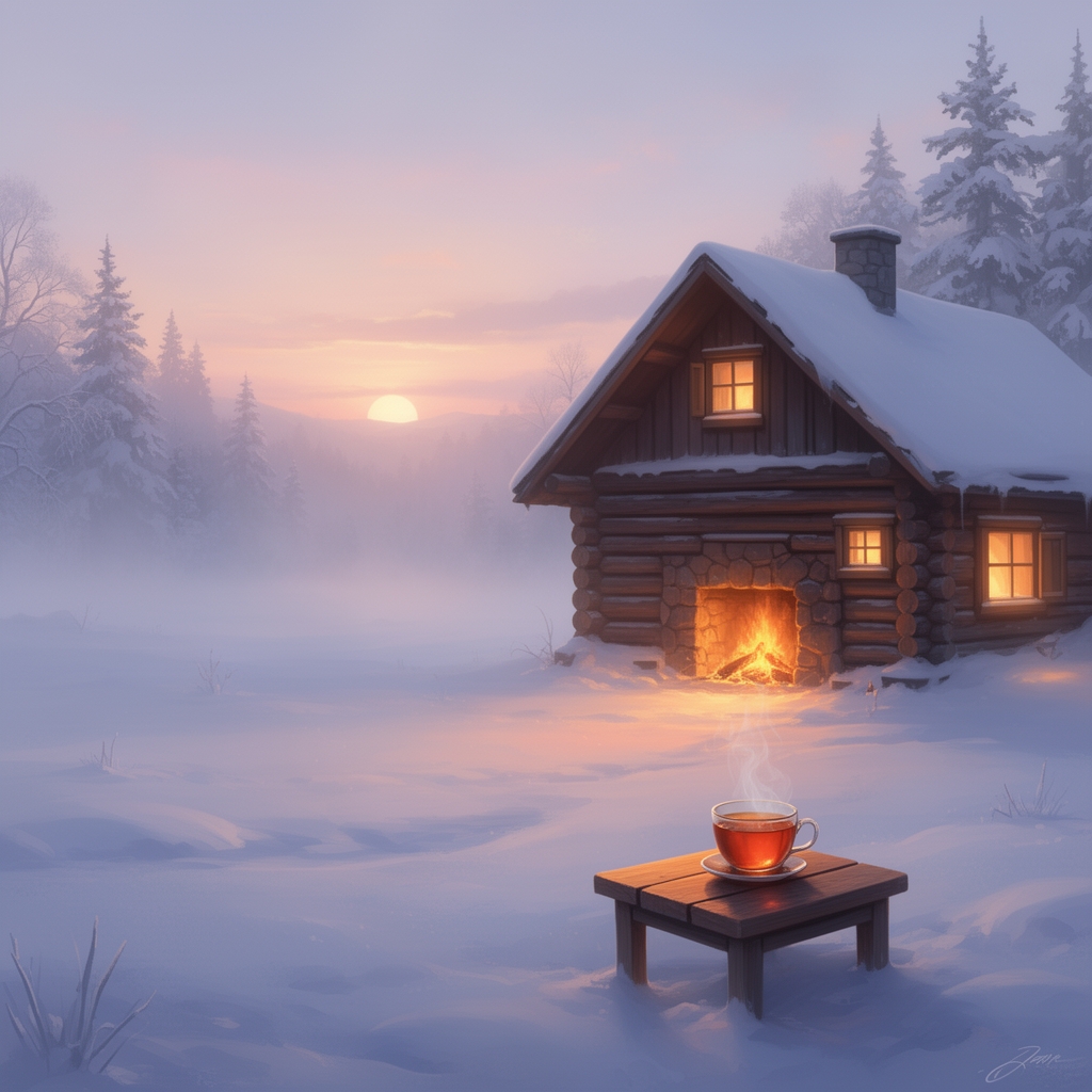 یه فضای صبح بخیری میخام که آرامش بخش باشه زمستانی و دلنشین و گرم باشه 5