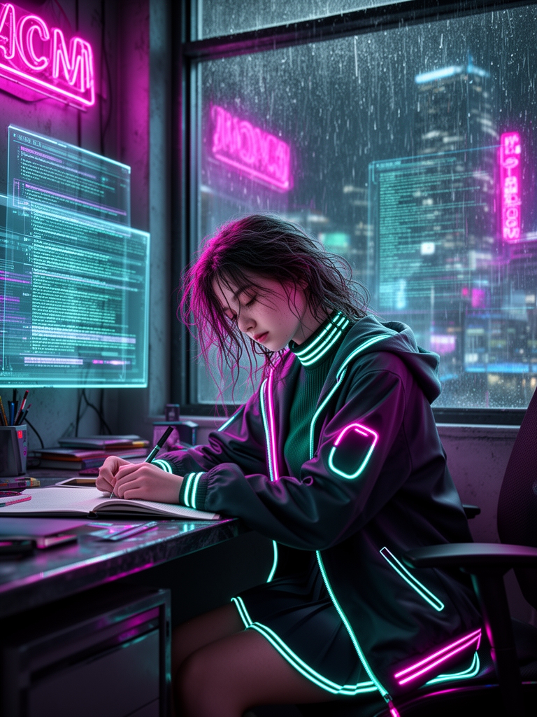 یک دختر که از درس خوندن خسته شده1