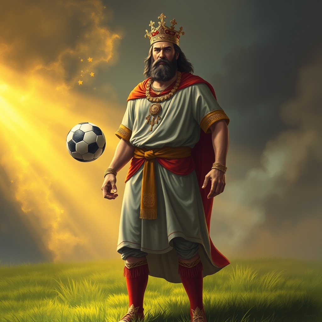 کوروش کبیر فوتبالیست در لباس پرسپولیس و توپ در دست راستش 14