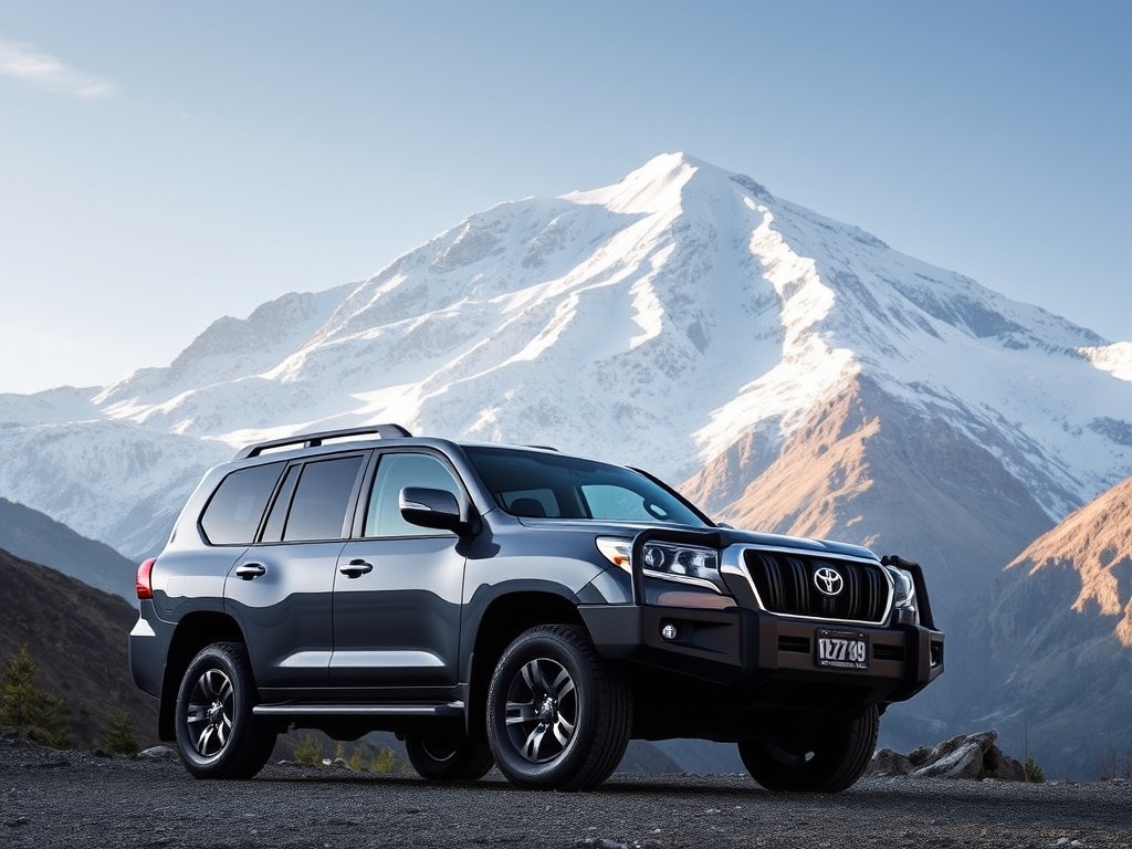 تویوتا لند کروز در کنار کوه بسیار زیبای برفی18