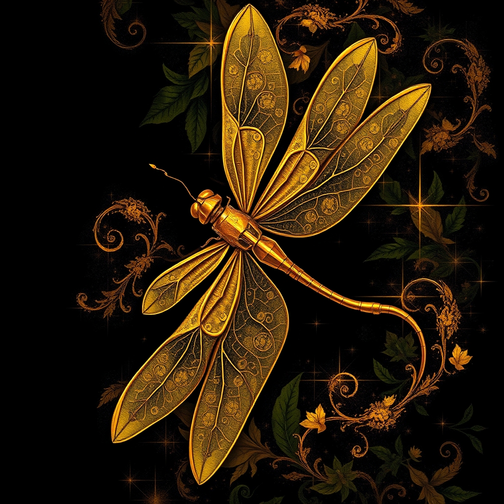 سنجاقک طلایی با پشت صحنه مشکی19