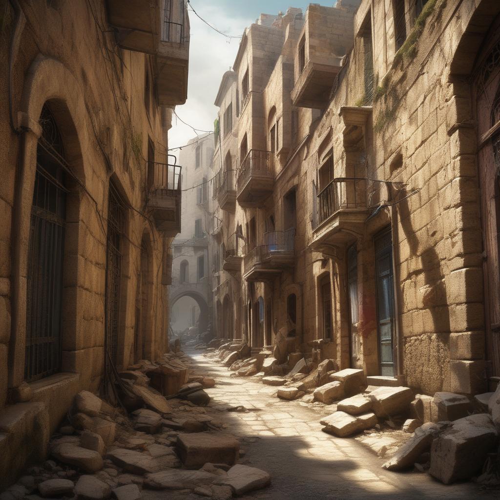 کوچه ها جنگ زده قدس
17