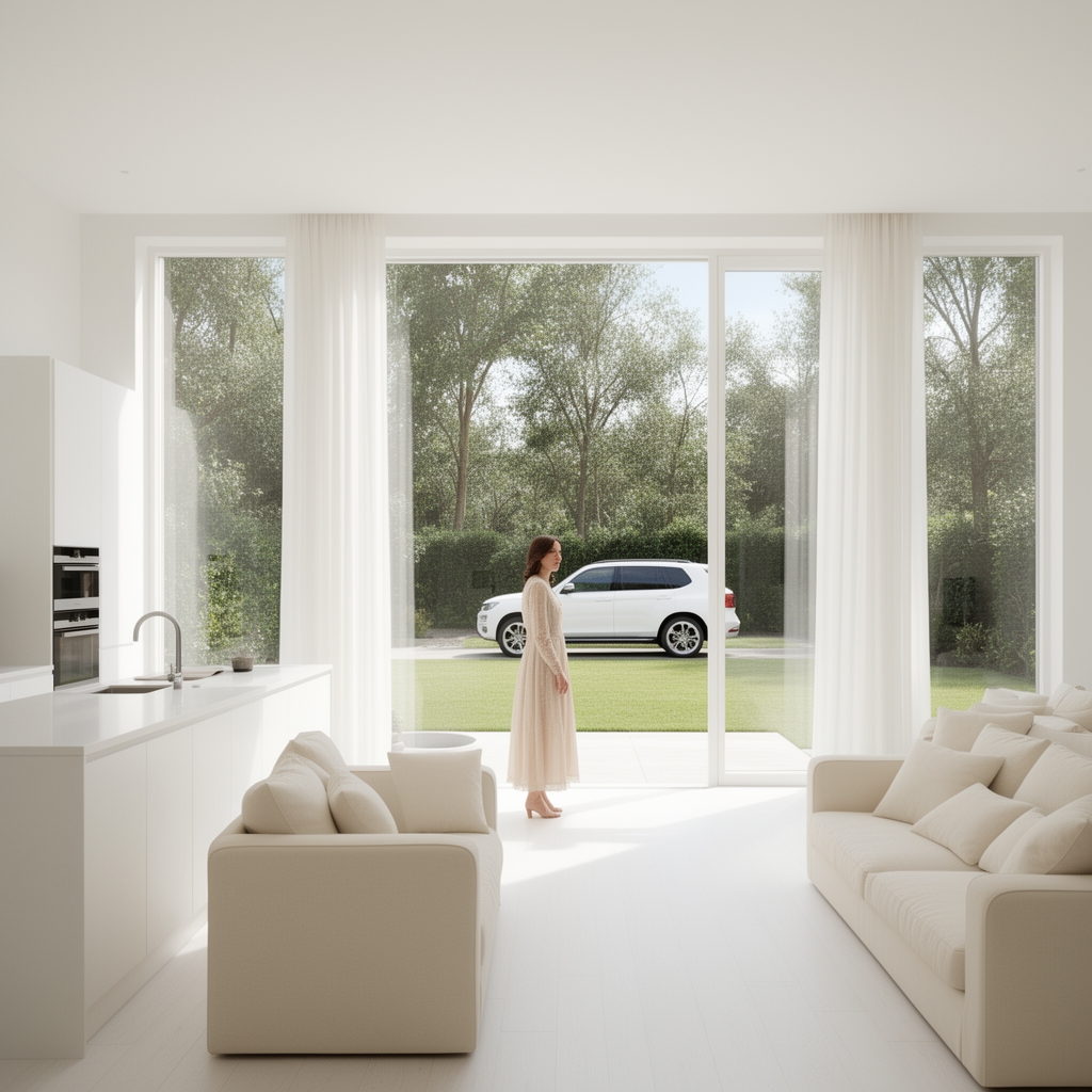 من که زنم تو خونه سفید و بزرگ پر از پنجره و درای بزرگ شیشه ای پر از نور و مبلان کرم رنگ و آشپزخانه سفید رنگ و حیاط بزرگ پر از درخت و چمن و وتا ماشین شاسی بلند سفید توی حیاط5