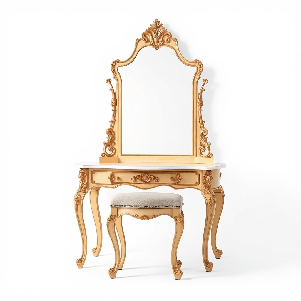 کشو آینه و چهار پایه باکیفیت باستانی پسزمینه سفید15