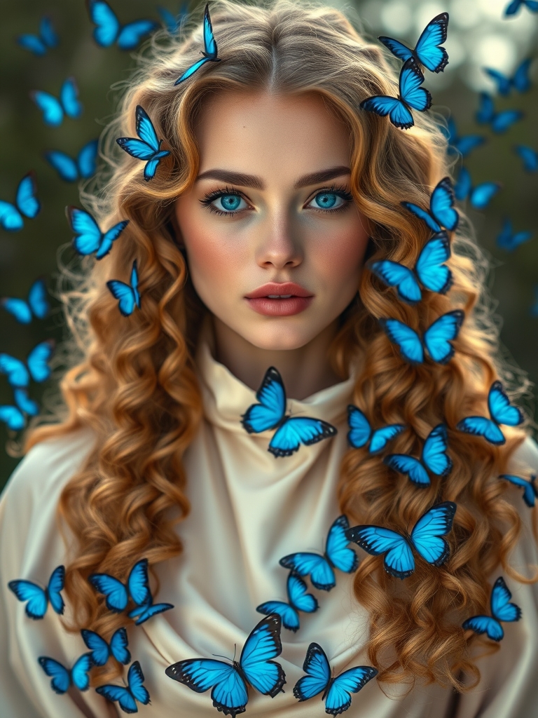 دختز جوان ۱۸ ساله بسیاار زیبا که از شدت زیبایی همه براوسجده کنند با مو های طلایی حالت دار بسیااار بلند ، پوست سفید ، گونه های صورتی و چشم های ابی کریستالی که از هفت رود خانه مقدس درون چشمانش ، که یه لباس سلطنتی بسیاار زیبا کرمی رویایی  اشرافی پوشیده و اطرافش پر از پروانه های آبی زیبا و درخشان 
ببینیم رویایی چیکار می‌کنه 
1