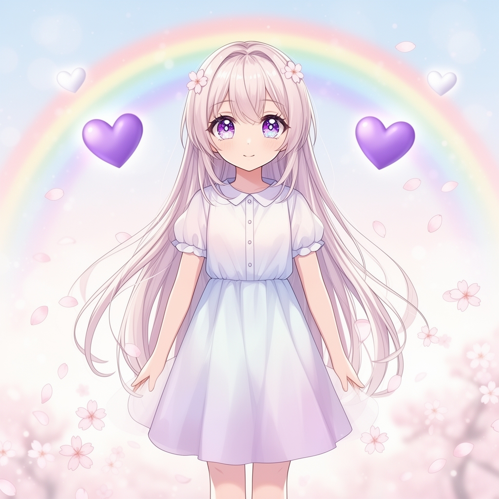 دختر انیمه 💜🤍🌸🌈5