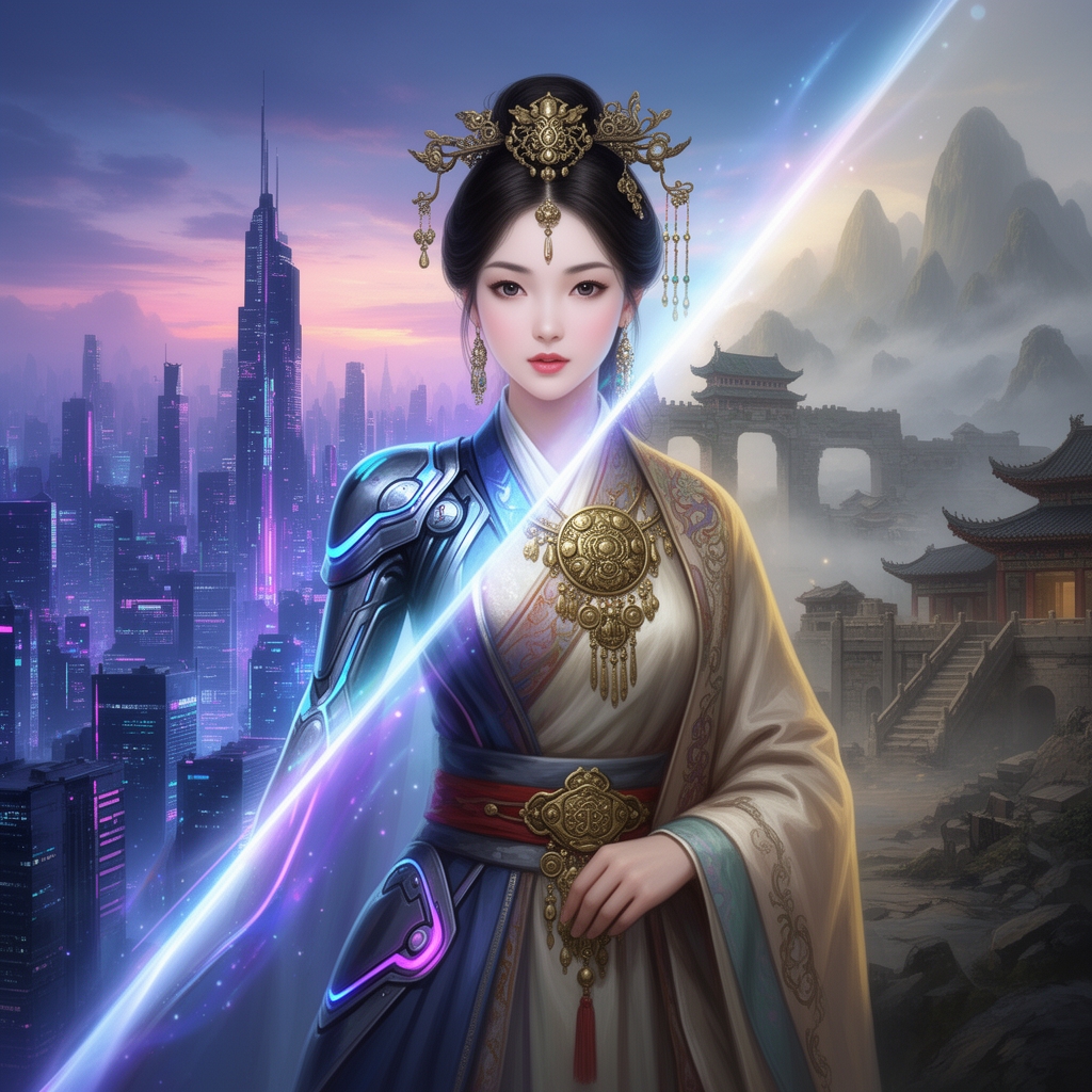 دختر خوشگل چینی  هم آینده شو نشون بده هم گذشته یعنی یک دختر زمان مدرن باشه و همون دختر زمان گذشته مثلا زمان سلسله شانگ 4