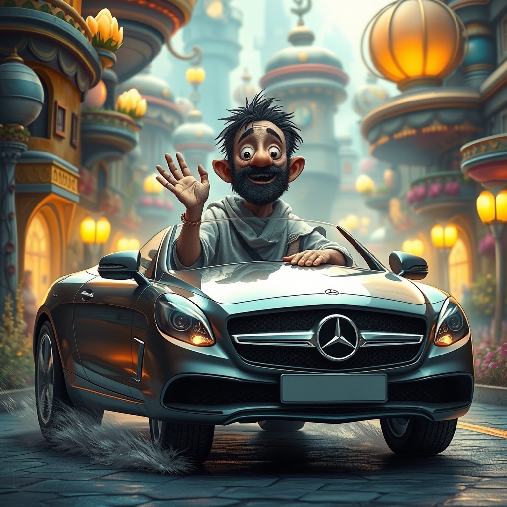 عکس گدایی که سوار بنز شده
19