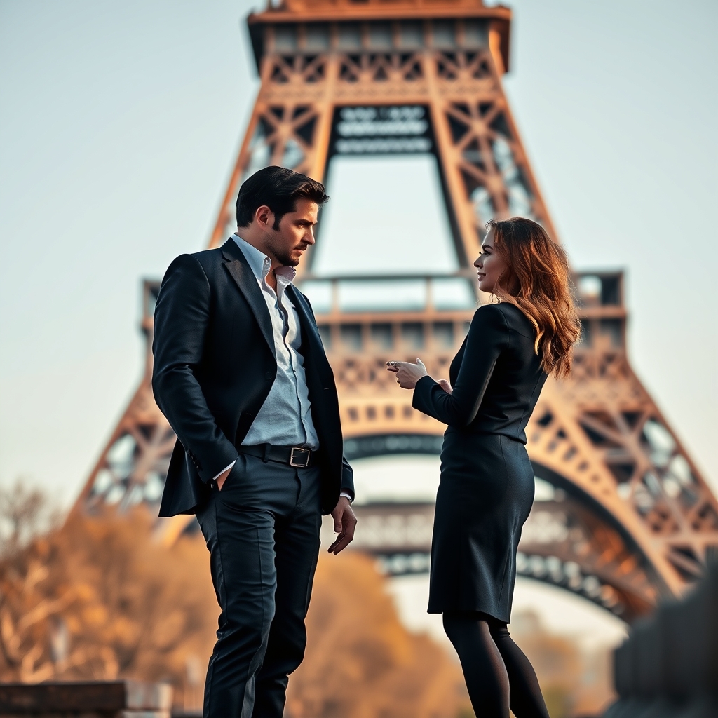 یک مرد خوشتیپ پایین برج ایفل همراه با بانویی که قرار بود درخواست ازدواج به اون بده3