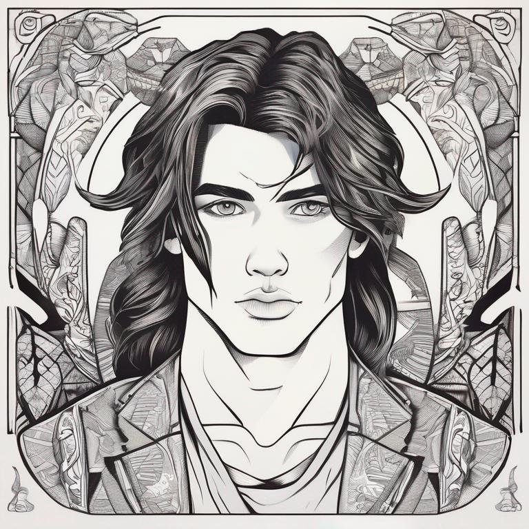 یک پسر جوان زیبا خالکوبی و خوشتیپ موهای بلند اسپرت5