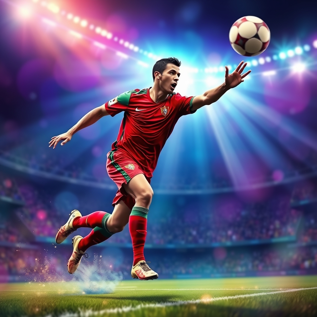 کریس رونالدو در حال گل زدن در تیم پرتغال 16