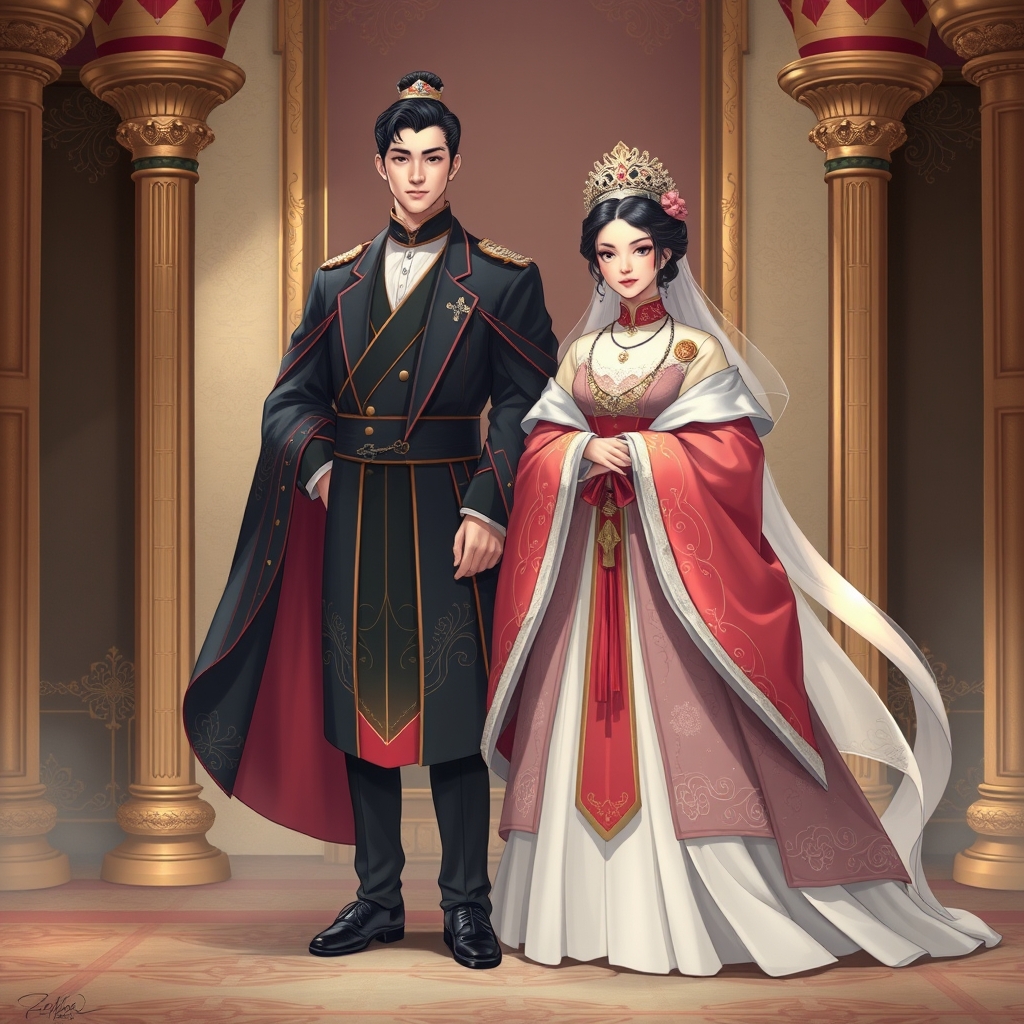 ملکه  و بانوی ویژه کره ای در کنار همسرشان امپراطور 7