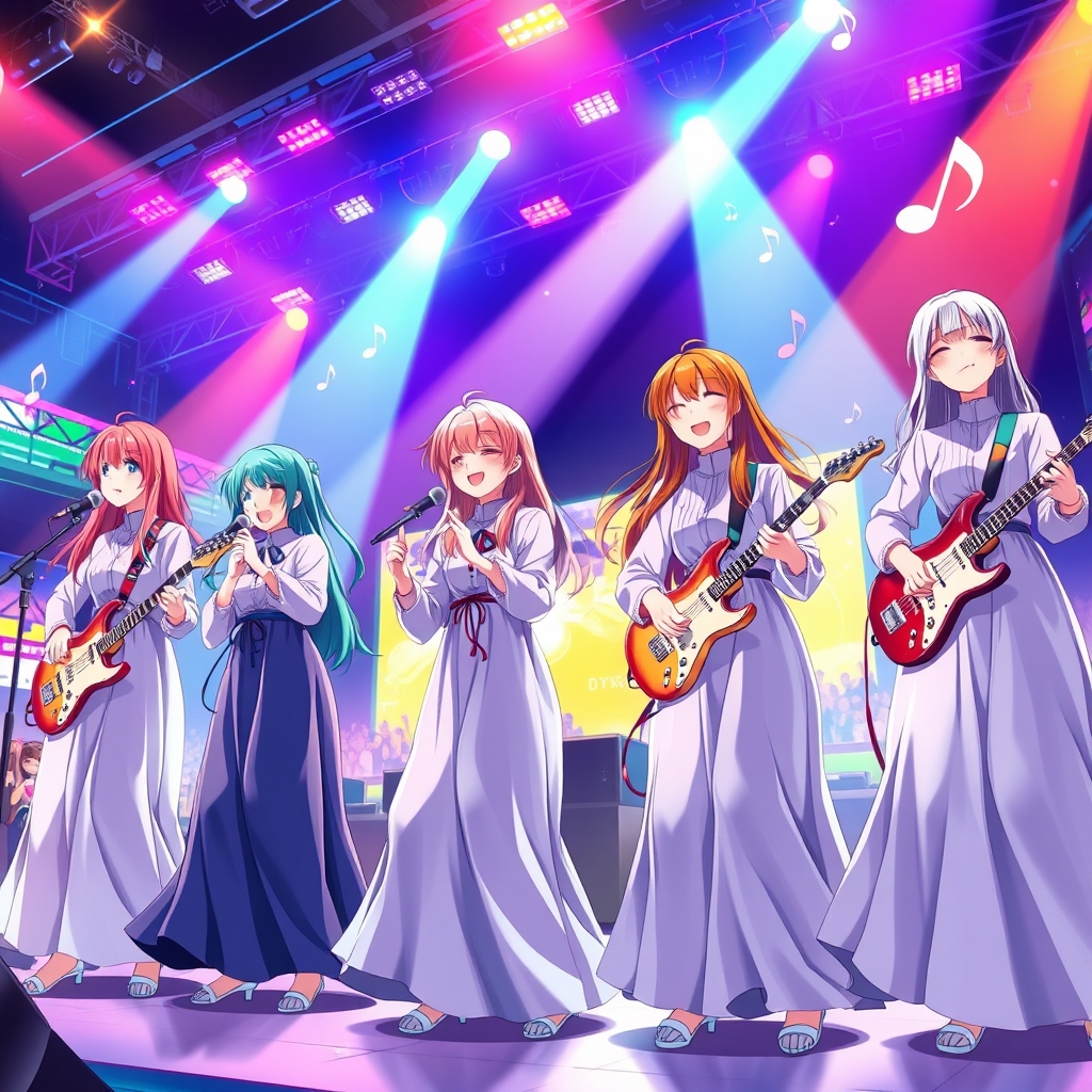 هنر هوش مصنوعی در طراحی یک کنسرت از دختران خیلی زیبا 🪩🎙🎶🎵10