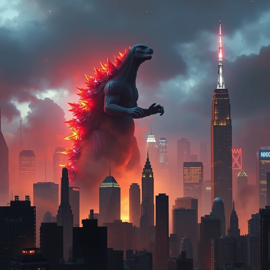 یک گودزیلا بسیار بزرگ در حال نابود کردن نیویورک18