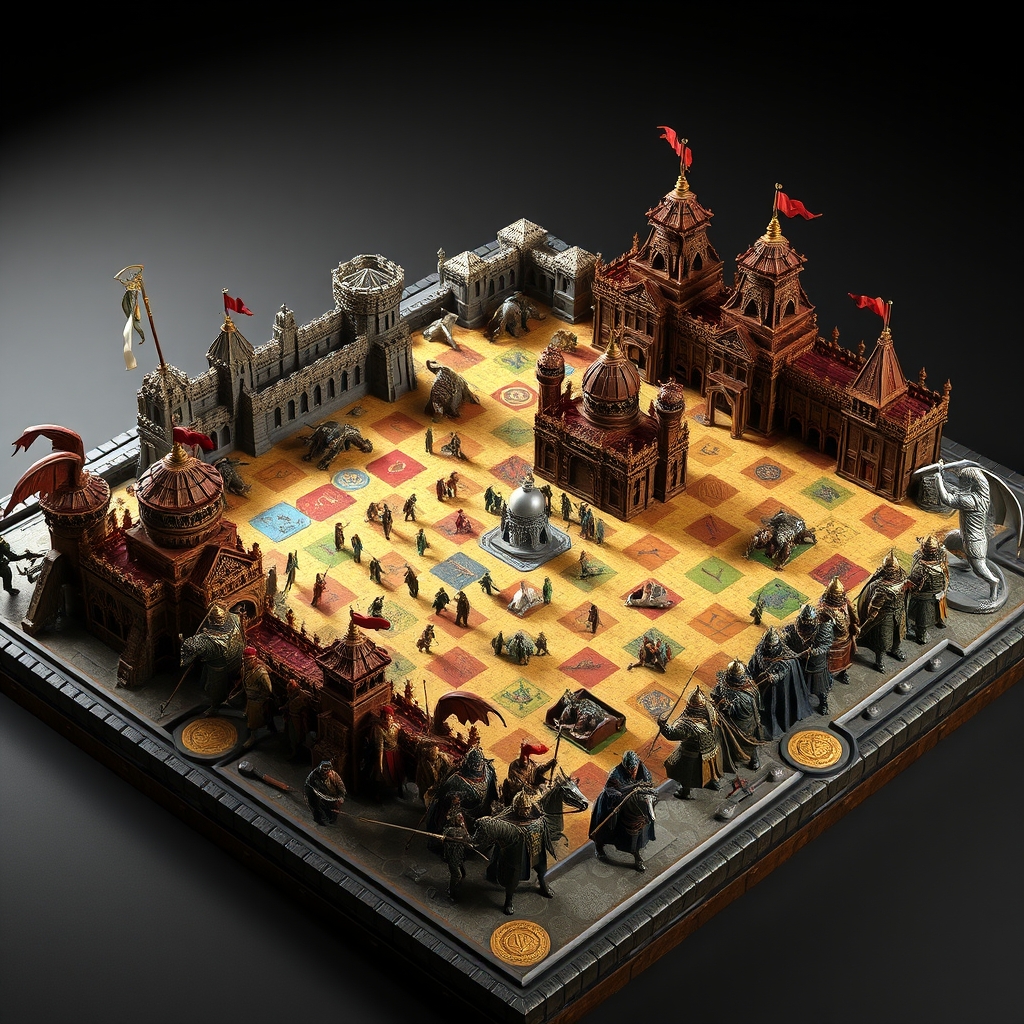 یک بازی بزرگ رو میزی خفن شبیه به منچ با قلعه های باستانی و لشکر های مختلف سرباز و چند نوع اژدها و شوالیه ها7