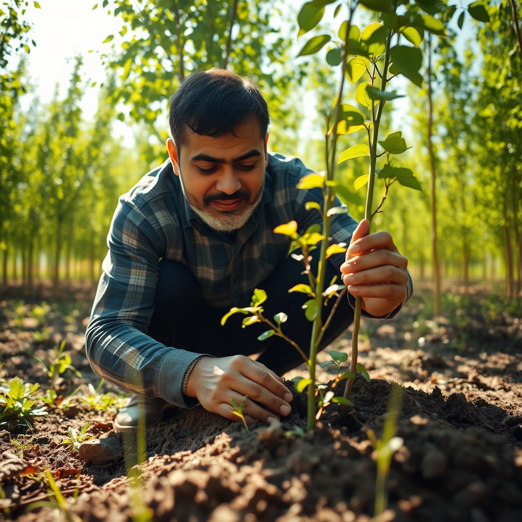 محمد عبدالرحمانی درحال درخت کاشتن 18