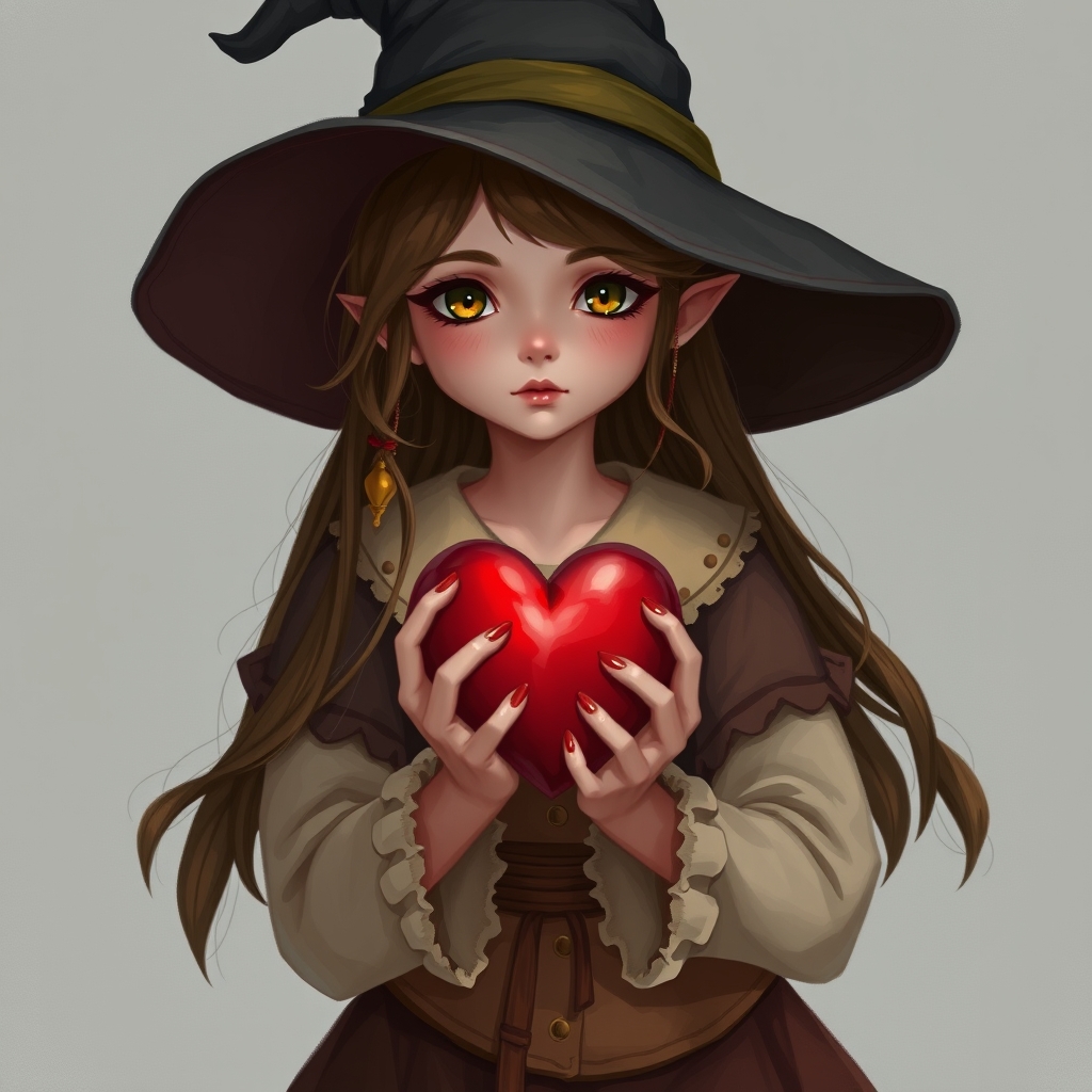 دوختر جادوگر زیبا که قلب زیبای خودش را در دستانش گرفته1