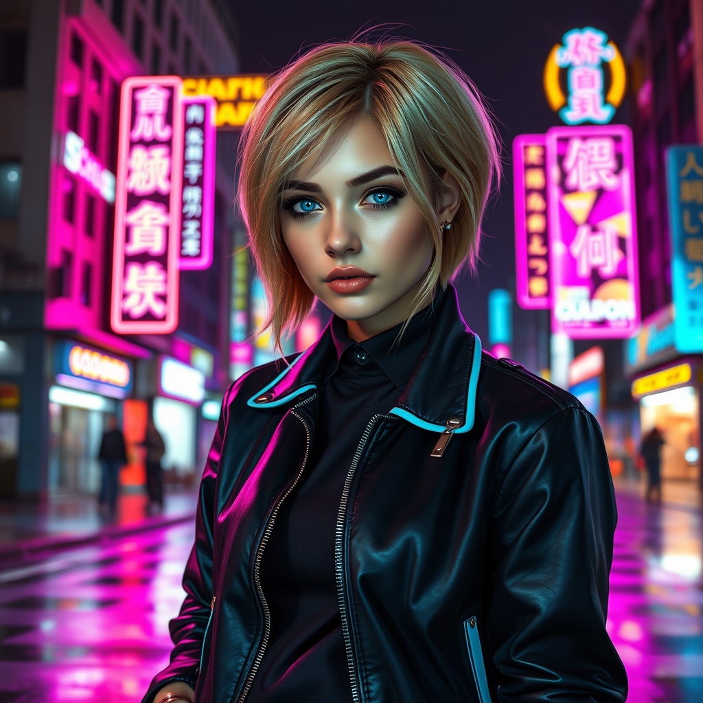 دختری خیلی مو کوتاه با مو های طلایی و چشم های آبی و زیبا4