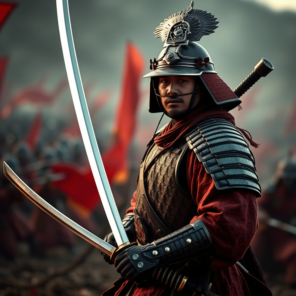 عصر امپراتوران سرباز چینی کاتانا بدست تمام قامت14