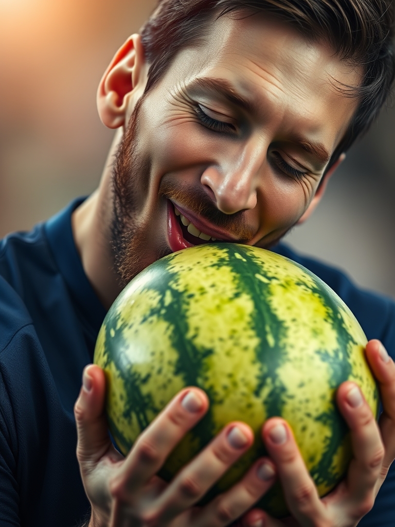 لیونل مسی در حال بوسیدن هندوانه 13