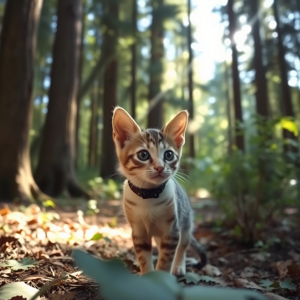 گربه کوچکی در جنگل گم شده است5
