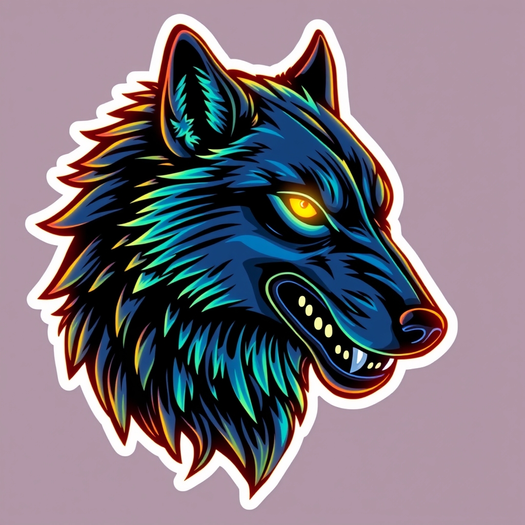 گرگ نئونی باچشم های زرد با ابهت9