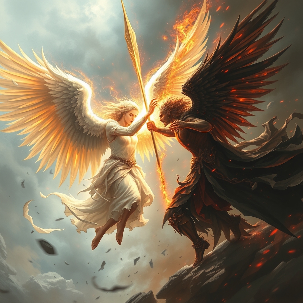 جنگ  بین  فرشته روشنایی و تاریکی7