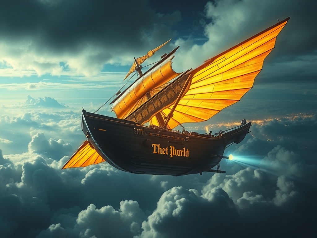 کشتی پرنده با بال های زرین و براق9