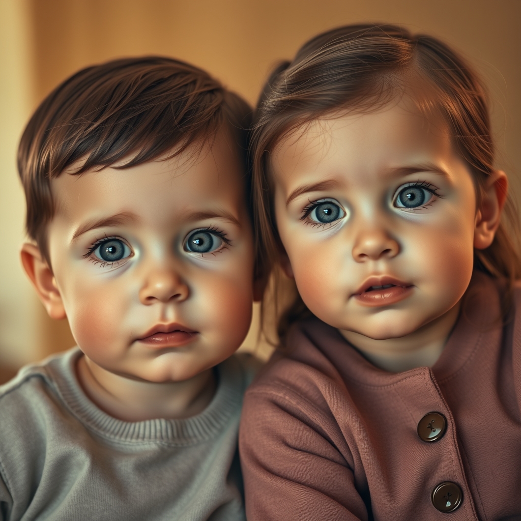 دوقلوهای دخترو پسر ۱ ساله چشم رنگی و خوشگل5