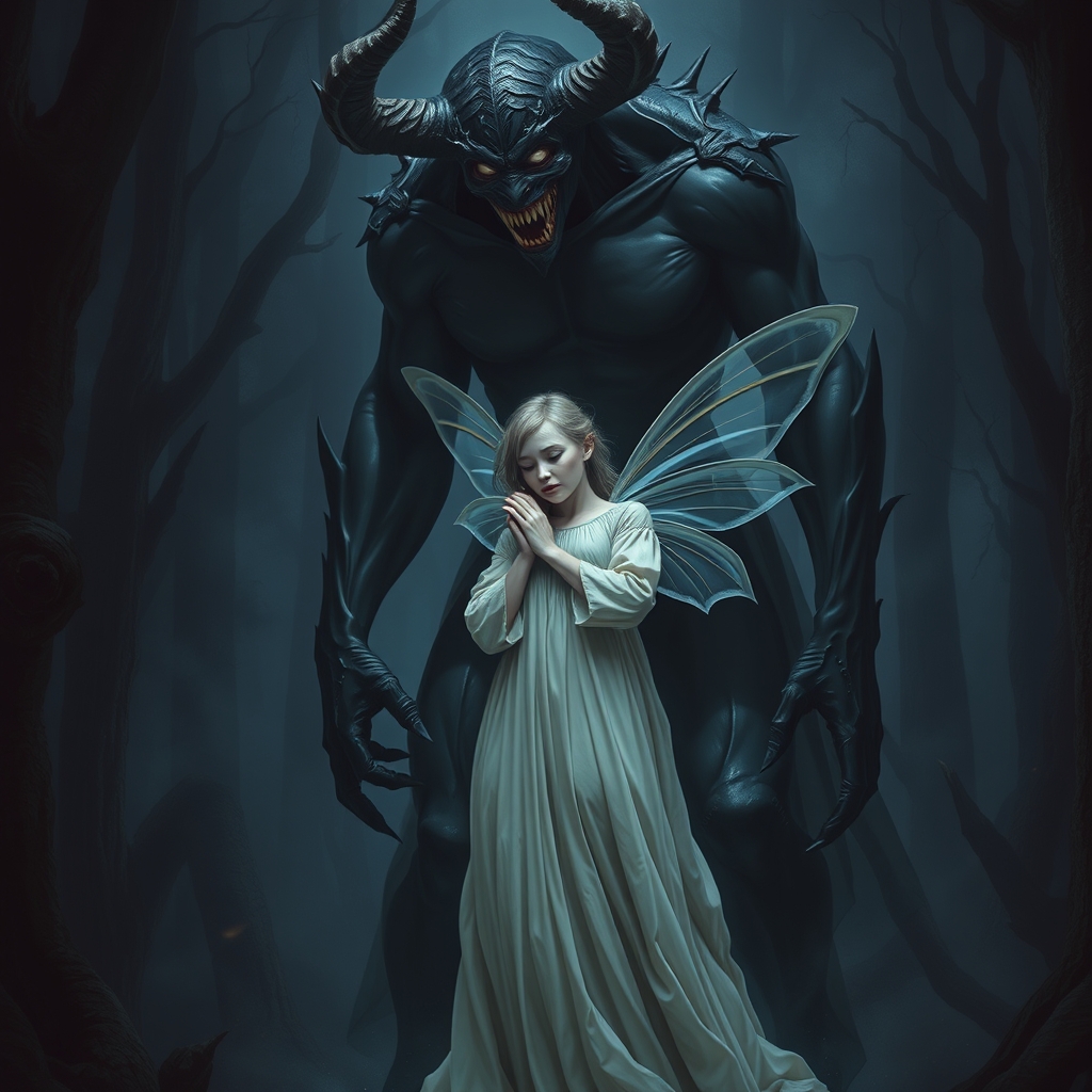 عشق یک دیو ترسناک و سیاه و قد بلند با هیکل فوقالعاده خوب به یک پری ترسیده و ظریف گریان زیبا که اسیر شده9