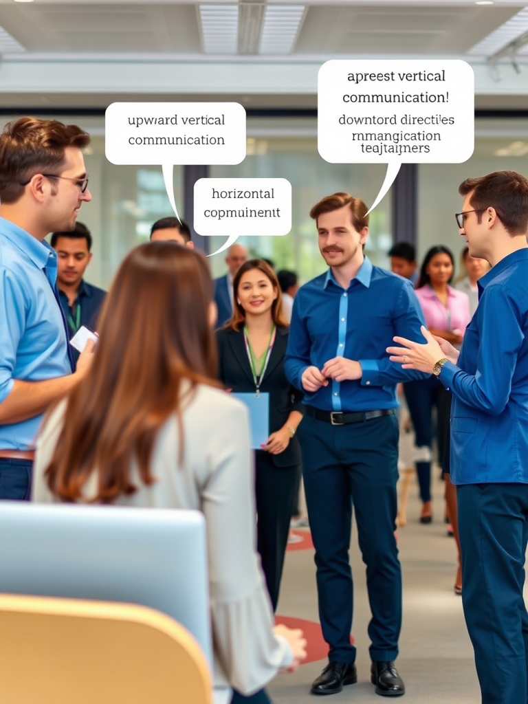 کارمندان یک سازمان که بطور رسمی باهم در ارتباط هستند
عدهای ارتباط عمودی دارند و رو به بالا مانند گزارشدهی کارکنان به مدیران و عدهای هم عمودی ولی رو به پایین مانند ابلاغ دستورات از مدیران به کارکنان
و دسته دیگر هم ارتباط افقی بین بخش های مختلف برای همکاری
1