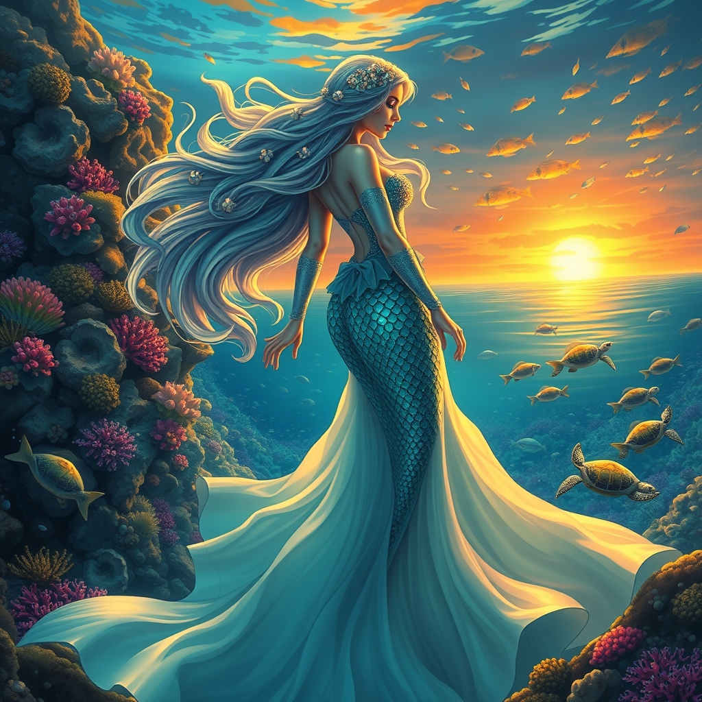 پری دریایی که بسیار زیبا است 🧜♀️🧜♂️🏝🌅9